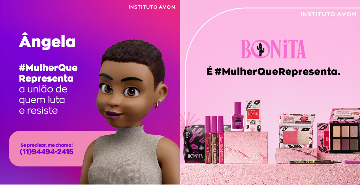 ÂNGELA, ASSISTENTE VIRTUAL DO INSTITUTO AVON, É DESTAQUE DA CAMPANHA #MULHERQUEREPRESENTA